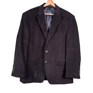 Chaps Men Sport‎ Jacket XL Black Corduroy Paisley Lining Office Career Blazer